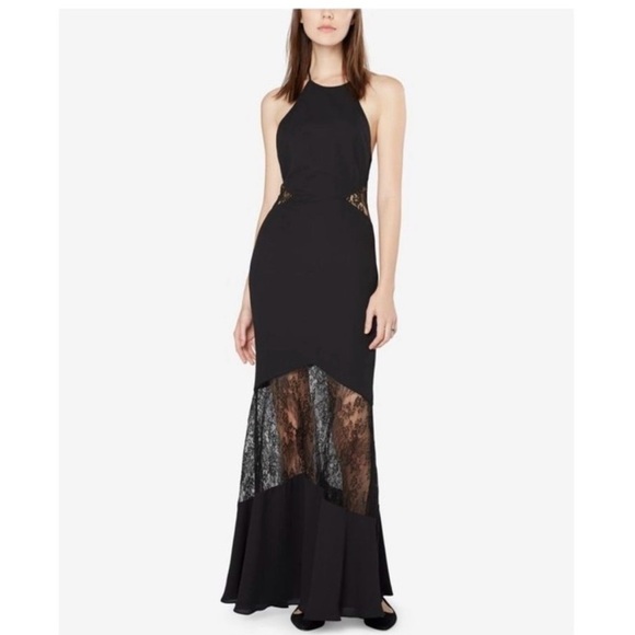 Fame and Partners Dresses & Skirts - Fame and Partners Black Lace Panel Maxi Dress
